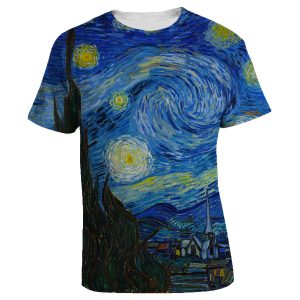 Tshirt Van Gogh – Starry Night – notte stellata – arte – All Over Maglietta Uomo Donna