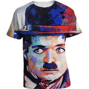 Maglietta  Chaplin – Mitico Charlotte – film cult – All Over Uomo Donna
