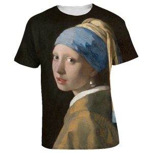 T-shirt Ragazza con l’orecchino di Perla – Ragazza col turbante- arte – All Over – tshirt stile quadro UOMO DONNA