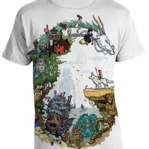 T-shirt Miyazaki Tutti i cartoni – Uomo Donna Totoro – Il castello