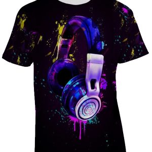 T-shirt DJ – deejay – cuffie – earphones – street art – Maglietta Uomo Donna