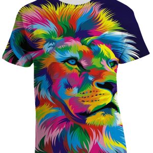 Tshirt Leone Art – T-shirt Uomo Donna Lion Color Maglietta manica corta