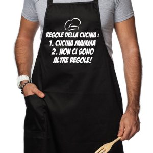 Grembiule da Cucina Divertente – Regole della Cucina – Cucina mamma – non ci sono regole – Grembiuli Divertenti Cucina – Idee Regalo Amici