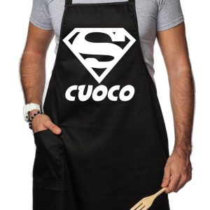 Grembiule da Cucina Divertente – Super Cuoco – Grembiuli Divertenti Cucina – Idee Regalo Amici