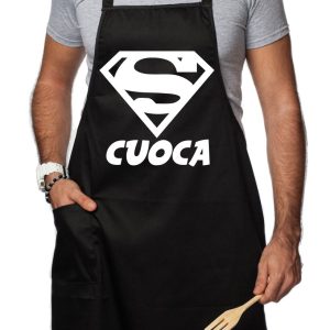 Grembiule da Cucina Divertente – Super Cuoca – Grembiuli Divertenti Cucina – Idee Regalo Amici
