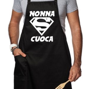 Grembiule da Cucina Divertente – Nonna Super Cuoca – Grembiuli Divertenti Cucina – Idee Regalo Amici