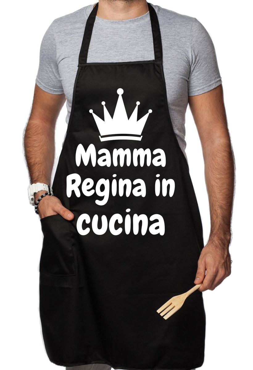 Grembiule da Cucina Divertente – Mamma Regina in Cucina – Grembiuli Divertenti Cucina – Idee Regalo Amici