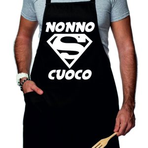 Grembiule da Cucina Divertente – Nonno Super Cuoco – Grembiuli Divertenti Cucina – Idee Regalo Amici
