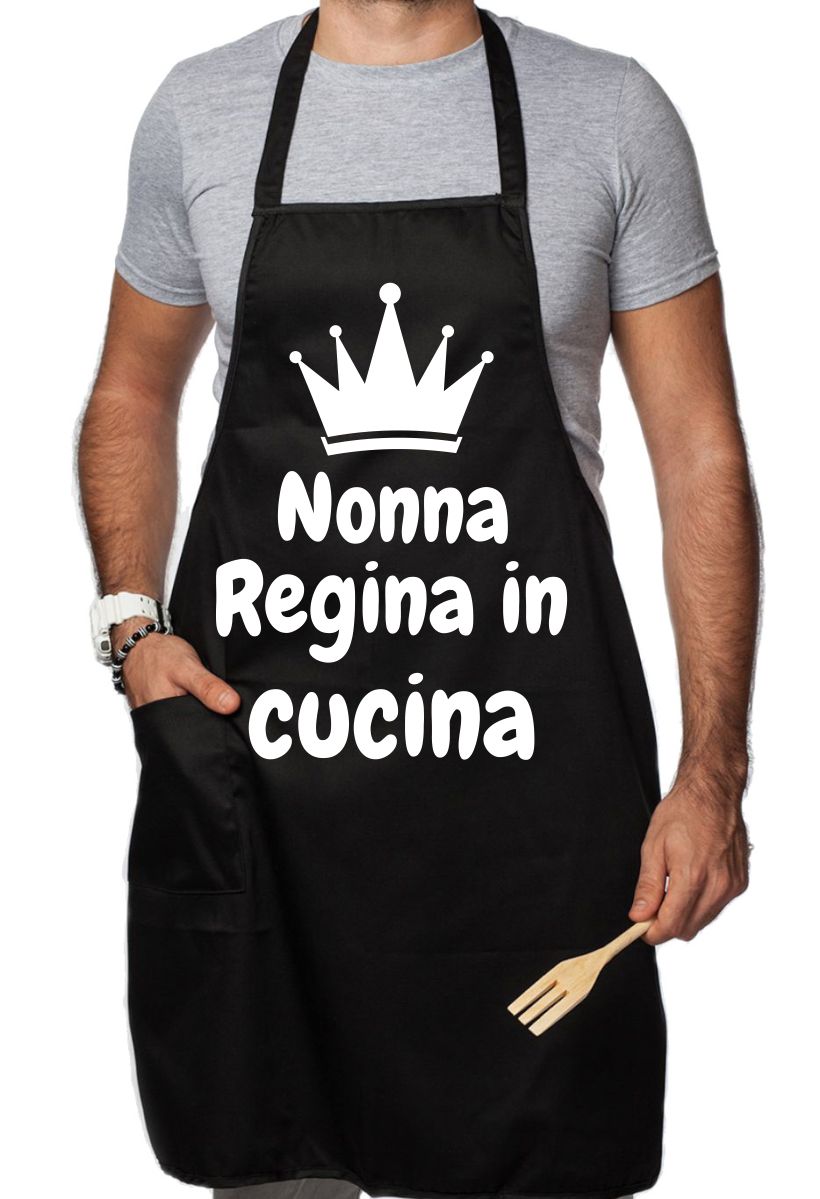 Grembiule da Cucina Divertente – Nonna Regina in Cucina – Grembiuli Divertenti Cucina – Idee Regalo Amici