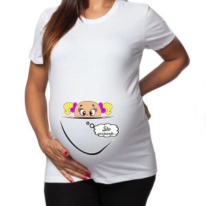 Tshirt Lunga da Donna Ideale per il Premaman – Femminuccia Sto Arrivando – Maglietta Premaman Divertente – Regalo Futura Mamma – Idea Regalo per Futura Mamma