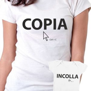 Coppia Tshirt Festa della Mamma Copia Incolla – Ctrl + C, Ctrl + V  – humor
