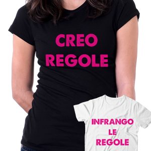Coppia Tshirt Festa della Mamma Creo regole, Infrango le regole  – humor