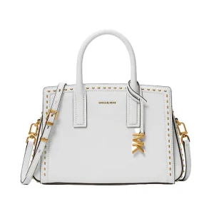 Micheal Kors Borsa A Mano Laila Optic White Con Borchie