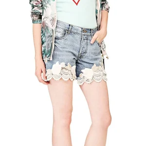 Guess Short jeans donna applicazioni macramè W82D44D34D0