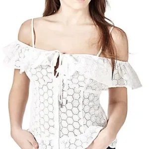 Guess Top donna in macramè con balza W82H29W9XF0