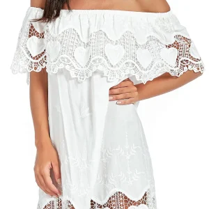 Effek Abito donna ricamato con lavorazione in macramè F18F1D071WH