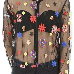 Giacca donna 2Bekini in tulle ricamata 2S18890