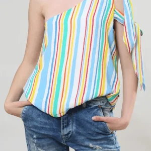 Top donna monospalla a righe Pepe Jeans PL302322 LUNA