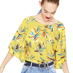 Blousa donna Pepe Jeans fantasia tropicale PL302312 IVA