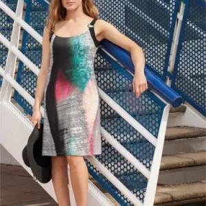 Egatex donna Abito smanicato righe multicolor 181537