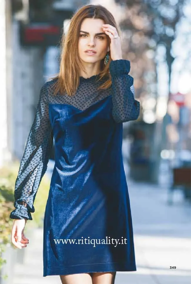 Abito in velluto nero Sistter art. 172348 - immagine 2