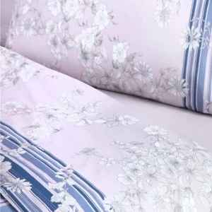 Completo Lenzuolo Cotone Fantasia Righe e Fiori Art. Kate LN0485
