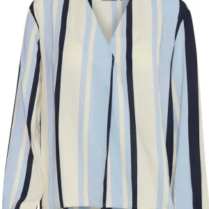 Blusa Donna righe scollo a V in viscosa art.20807462