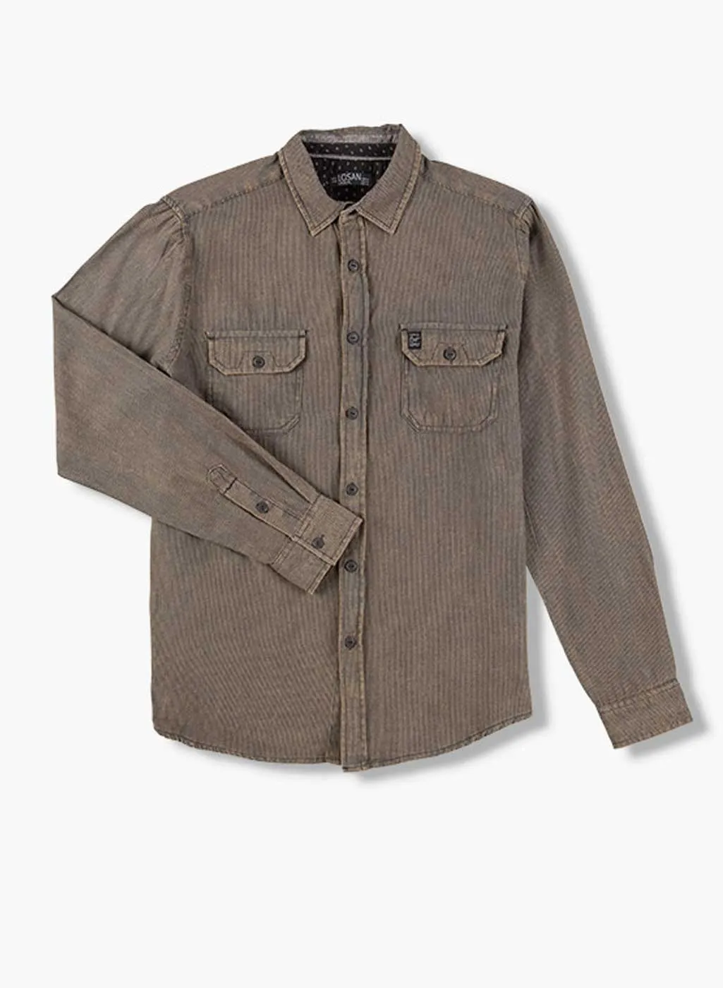 Camicia flanella fantasia righe colore grigio art. 921-3020AA