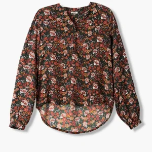 Blousa Donna viscosa fantasia floreale con bottoni art.922-3007AA