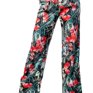 Guess Donna Pantalone fluido Floreale rosso/nero W0GB08WBKP0