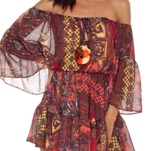 F**K Vestito Donna in Tessuto Chiffon con Nappe art.F20-0482X1