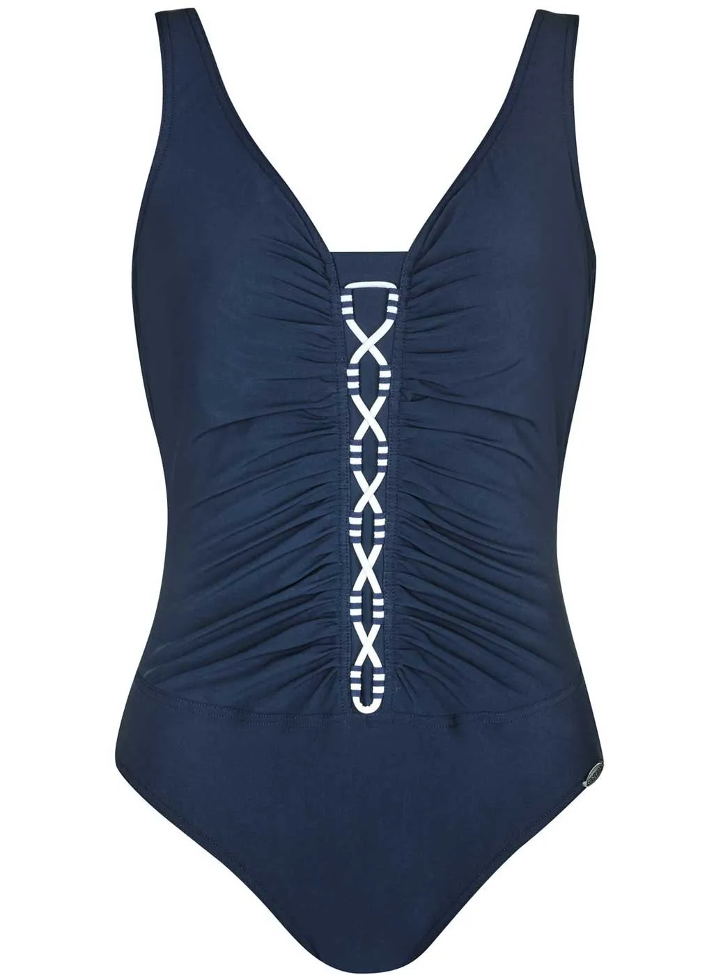 Costume Intero Sunflair Modellante Blu Dettaglio Marinaro 22067 - immagine 3