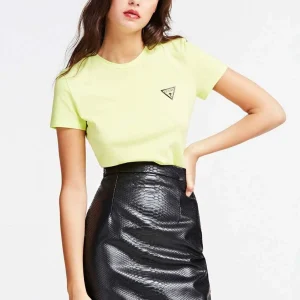 T-Shirt Donna Mezza Manica Basic con Logo Gommato Guess Art. W01I56K8HM0