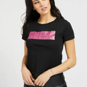 T-shirt donna con logo frontale Guess art.W1R105JA900-JBLK