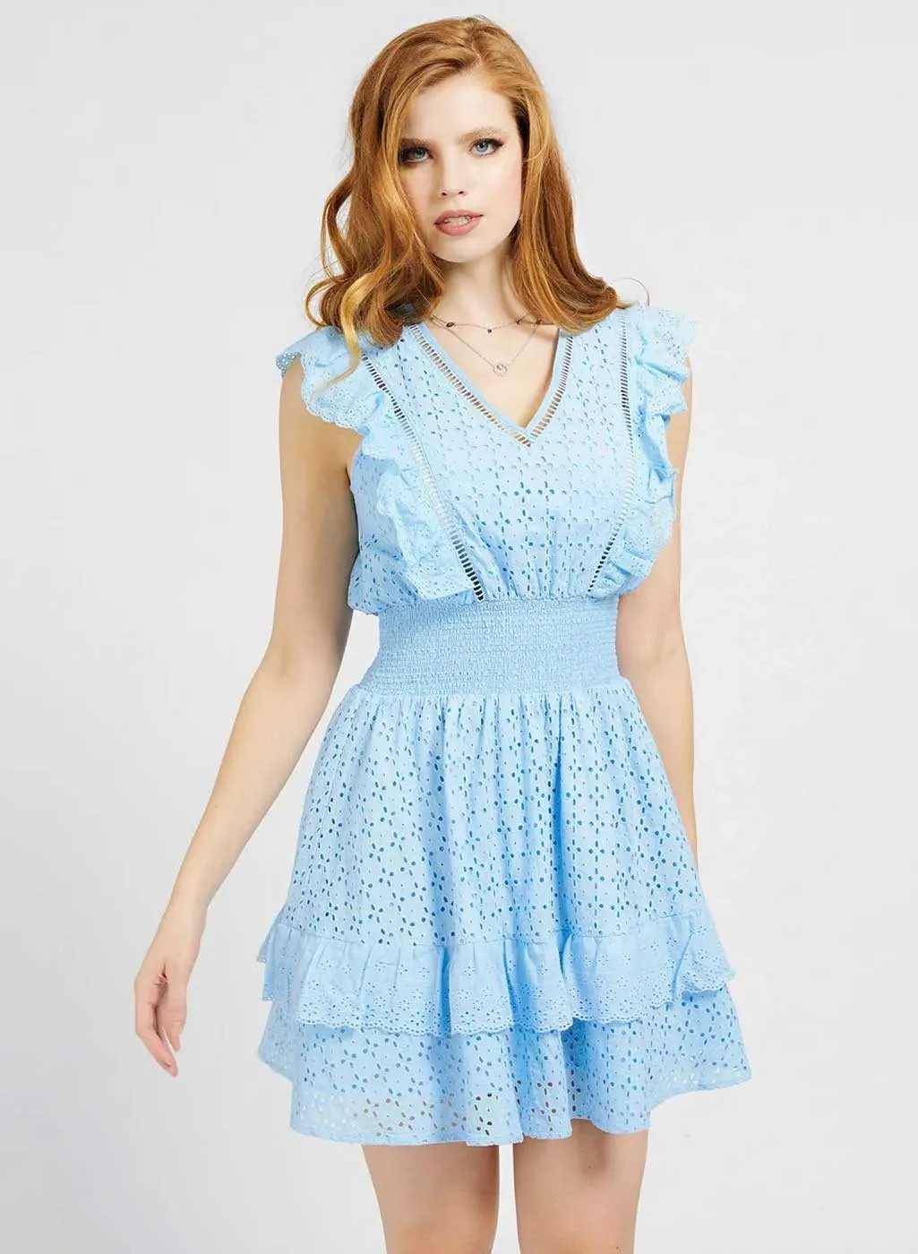 Guess vestitino 100% cotone con fascia elastica in vita - immagine 2