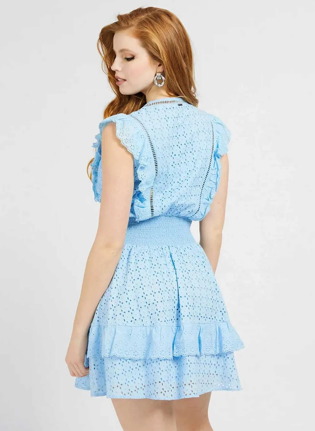 Guess vestitino 100% cotone con fascia elastica in vita - immagine 4