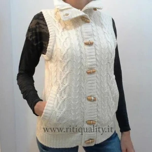 Losan donna gilet con trecce e pile interno 622-5012ab
