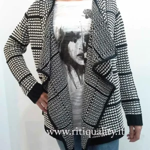 Cardigan donna aperto bianco e nero Pepe Jeans PL700957