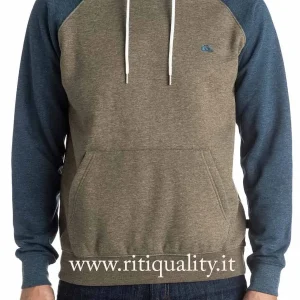 Quiksilver Felpa Uomo verde militare con inserti blu EQYFT03428
