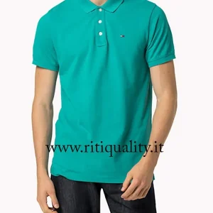 Tommy Hilfiger Polo uomo verde acqua DM0DM00488