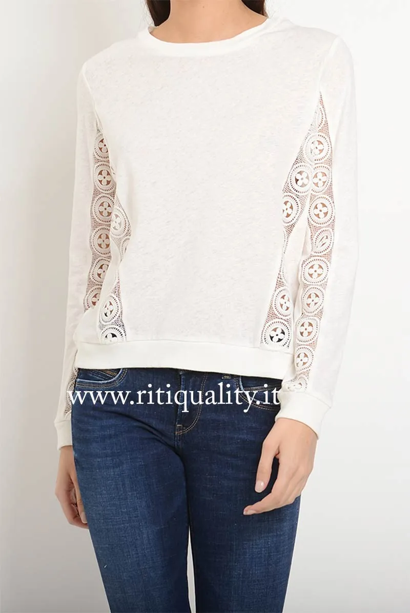 Pepe Jeans Maglia donna con macramè sul retro PL502613 DIANA - immagine 2