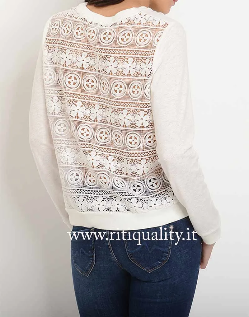 Pepe Jeans Maglia donna con macramè sul retro PL502613 DIANA - immagine 4