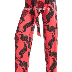 Pantalone donna F**K rosso fantasia etno chic FK17-3D445U