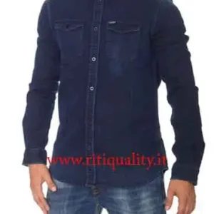 Guess Uomo Camicia di jeans felpata M74H02D2701