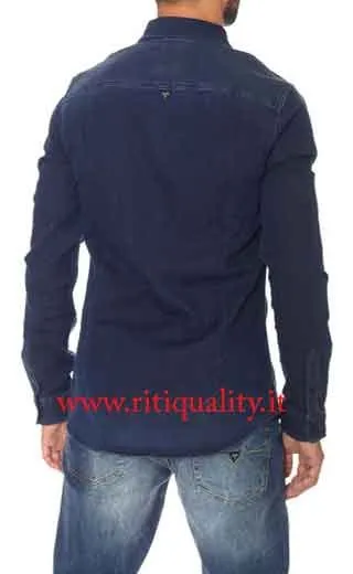 Guess Uomo Camicia di jeans felpata M74H02D2701 - immagine 4