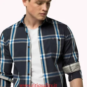 Camicia Uomo Tommy Hilfiger fantasia quadri DM0DM02441-085 BLU