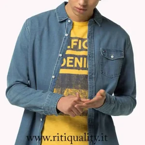 Tommy Hilfiger Uomo Camicia a jeans DM0DM02649-412