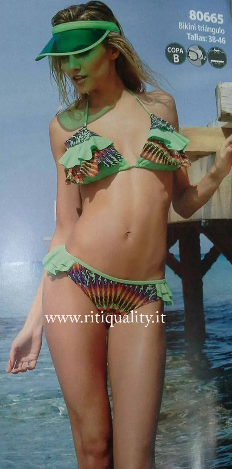 Costume Bikini Ysabel Mora a triangolo verde 80665 - immagine 2