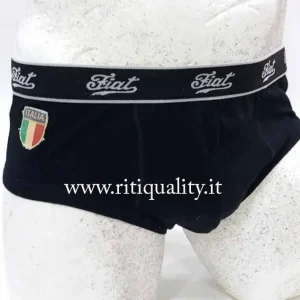 Fiat slip nero con logo bordato