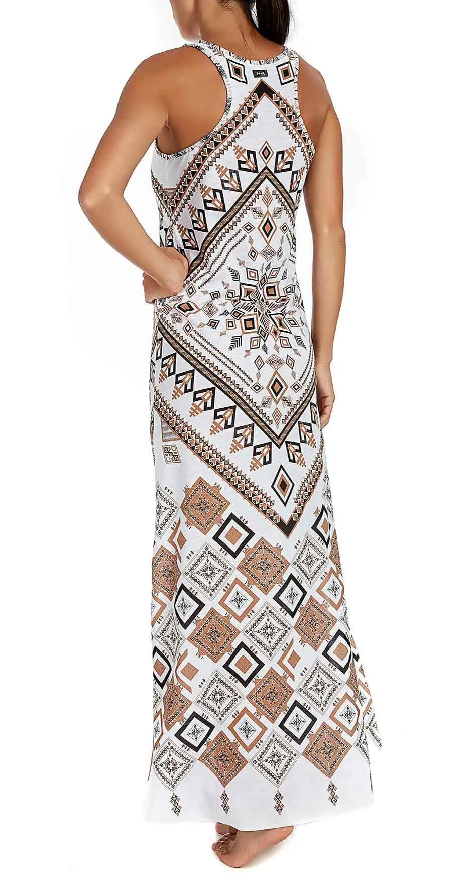Abito lungo Effek fantasia geometrica F18F1A017WH - immagine 3